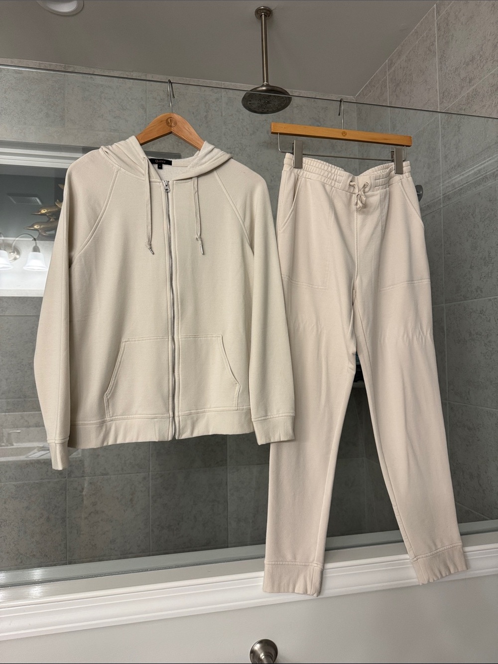 Women's Cream Zip Hoodie & Jogger Set - Quince